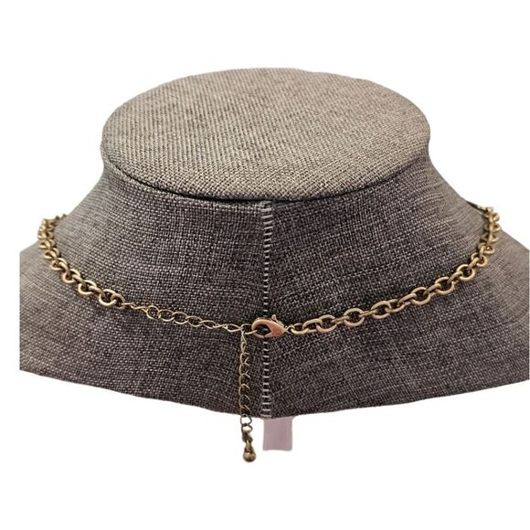 "Golden Cascade" Hammered Oval Link Necklace - Picture 2 of 7